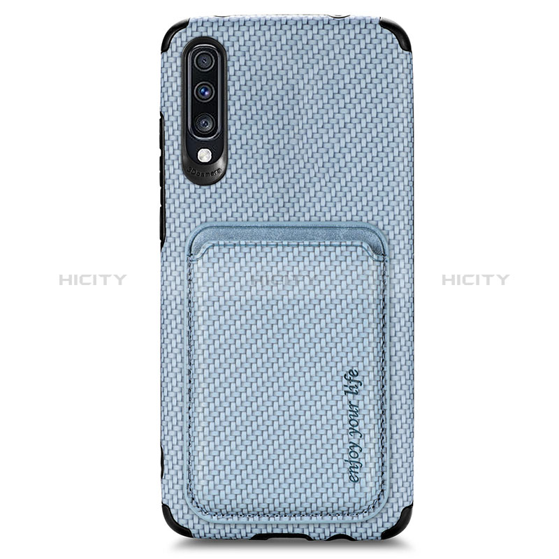 Funda Silicona Carcasa Ultrafina Goma con Magnetico S02D para Samsung Galaxy A70S Azul