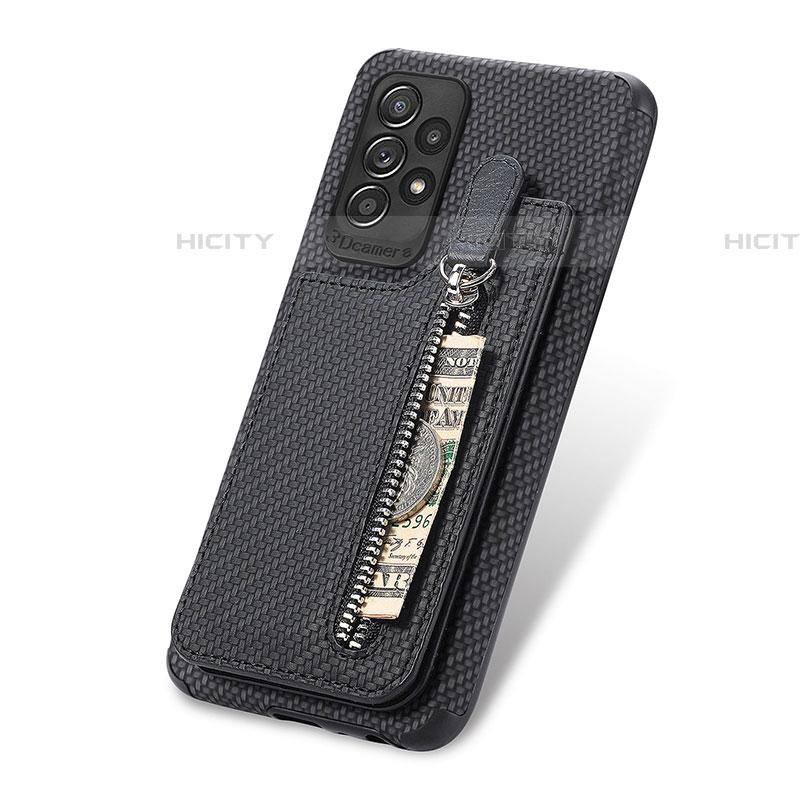 Funda Silicona Carcasa Ultrafina Goma con Magnetico S02D para Samsung Galaxy A72 4G Negro