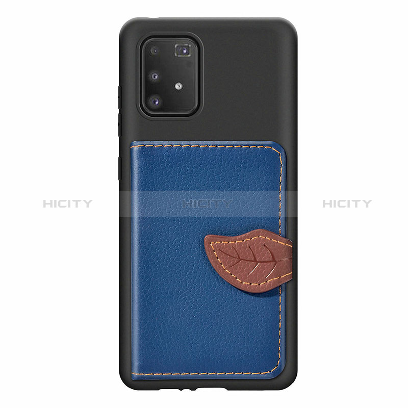 Funda Silicona Carcasa Ultrafina Goma con Magnetico S02D para Samsung Galaxy A91 Azul