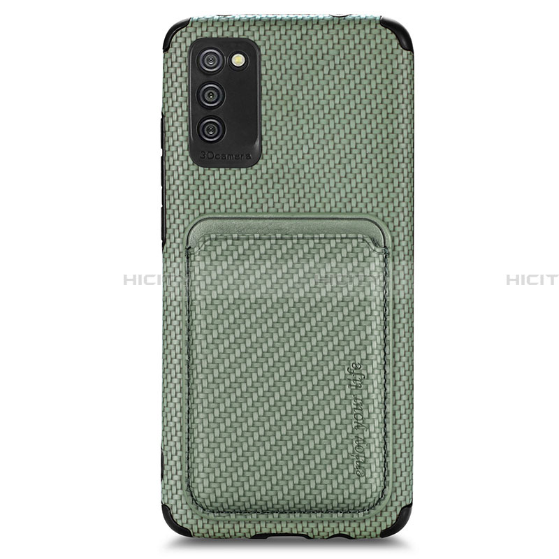 Funda Silicona Carcasa Ultrafina Goma con Magnetico S02D para Samsung Galaxy F02S SM-E025F Verde