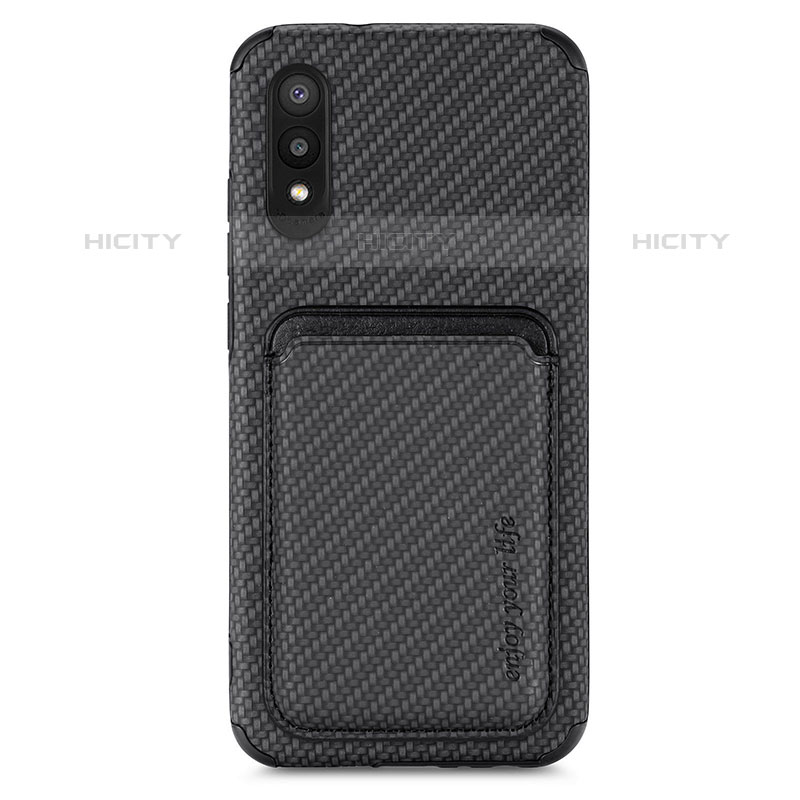 Funda Silicona Carcasa Ultrafina Goma con Magnetico S02D para Samsung Galaxy M02 Negro