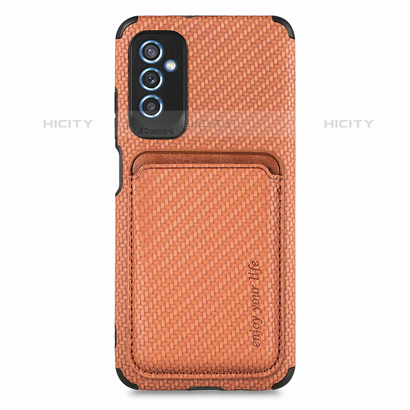 Funda Silicona Carcasa Ultrafina Goma con Magnetico S02D para Samsung Galaxy M52 5G Marron