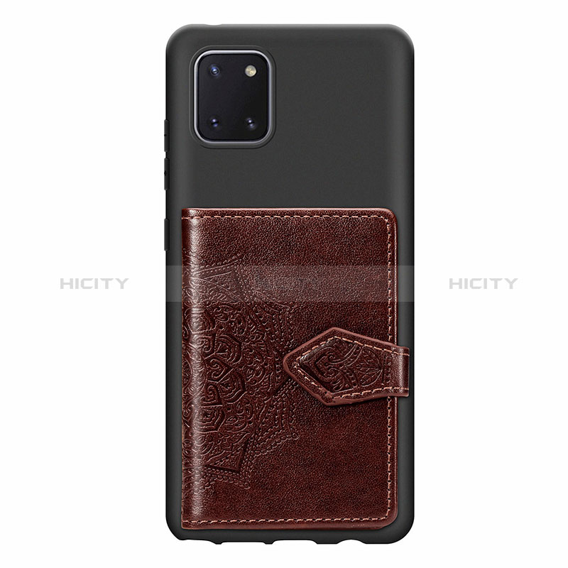 Funda Silicona Carcasa Ultrafina Goma con Magnetico S02D para Samsung Galaxy Note 10 Lite Marron