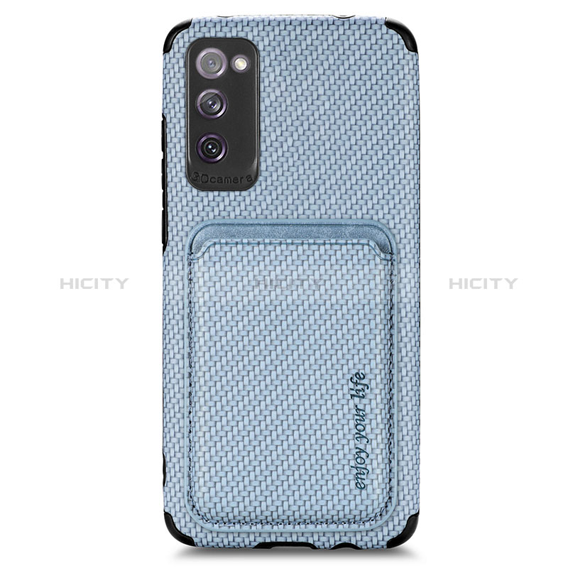 Funda Silicona Carcasa Ultrafina Goma con Magnetico S02D para Samsung Galaxy S20 FE 4G Azul