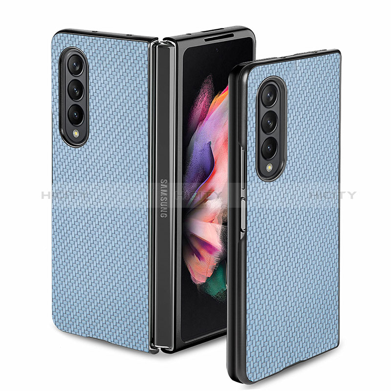 Funda Silicona Carcasa Ultrafina Goma con Magnetico S02D para Samsung Galaxy Z Fold3 5G Azul