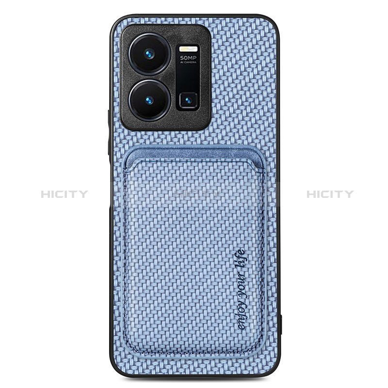 Funda Silicona Carcasa Ultrafina Goma con Magnetico S02D para Vivo Y35 4G Azul