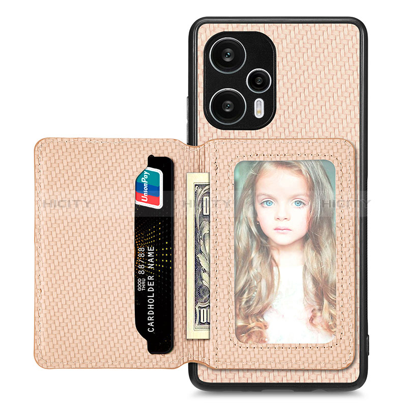 Funda Silicona Carcasa Ultrafina Goma con Magnetico S02D para Xiaomi Poco F5 5G Oro