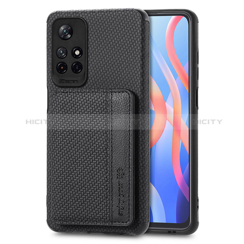 Funda Silicona Carcasa Ultrafina Goma con Magnetico S02D para Xiaomi Poco M4 Pro 5G Negro