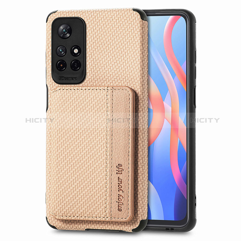 Funda Silicona Carcasa Ultrafina Goma con Magnetico S02D para Xiaomi Poco M4 Pro 5G Oro