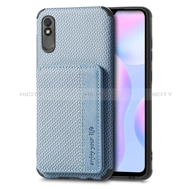 Funda Silicona Carcasa Ultrafina Goma con Magnetico S02D para Xiaomi Redmi 9A Azul