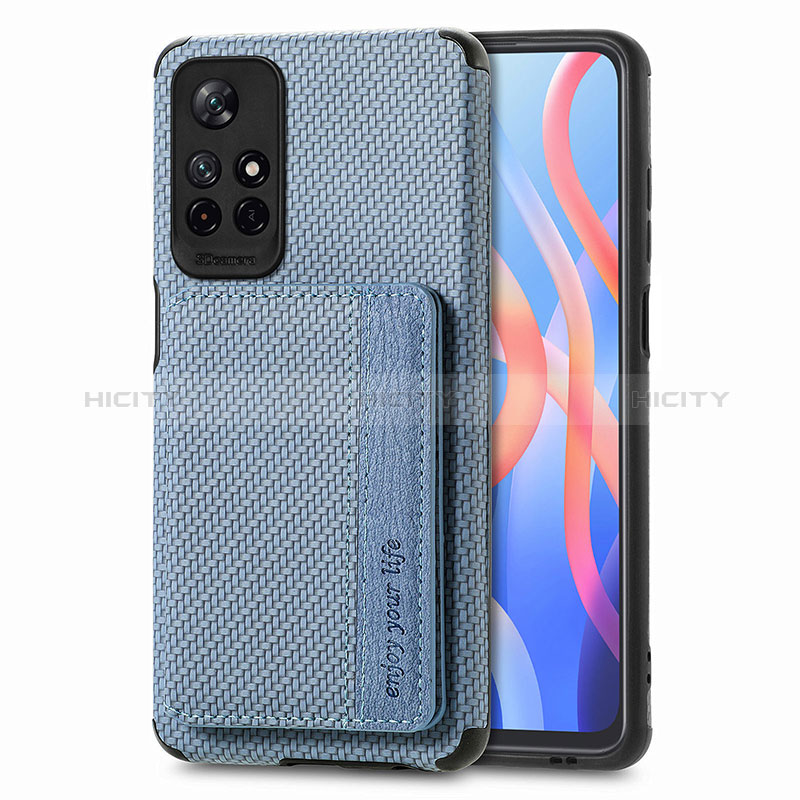 Funda Silicona Carcasa Ultrafina Goma con Magnetico S02D para Xiaomi Redmi Note 11 5G Azul