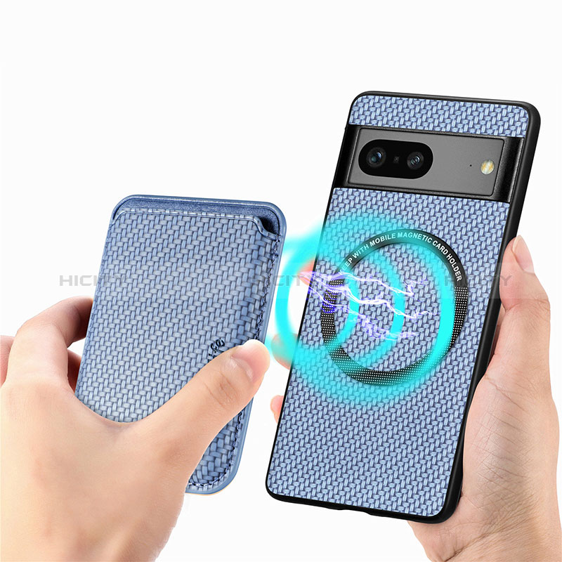 Funda Silicona Carcasa Ultrafina Goma con Magnetico S03D para Google Pixel 7a 5G Azul