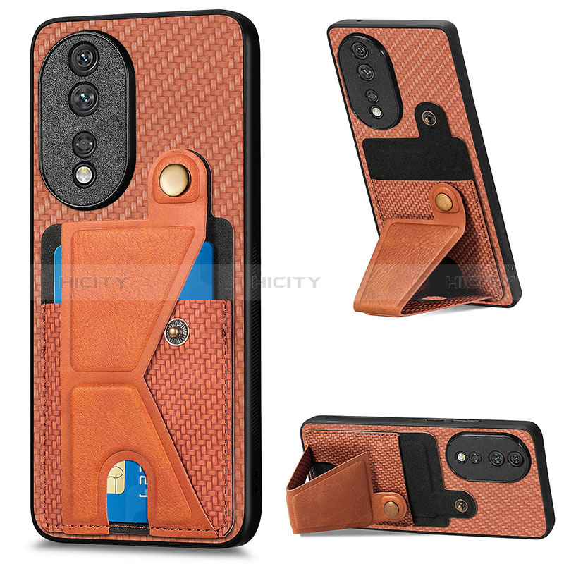 Funda Silicona Carcasa Ultrafina Goma con Magnetico S03D para Huawei Honor 80 5G Marron