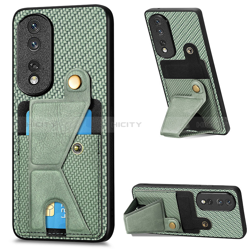 Funda Silicona Carcasa Ultrafina Goma con Magnetico S03D para Huawei Honor 80 Pro 5G Verde