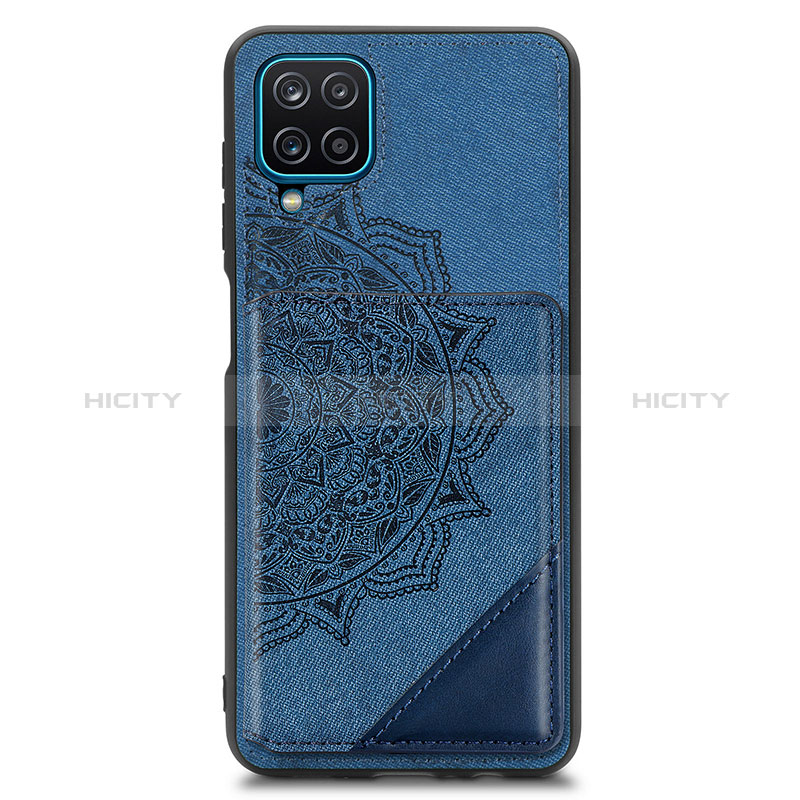 Funda Silicona Carcasa Ultrafina Goma con Magnetico S03D para Samsung Galaxy A12 Nacho Azul