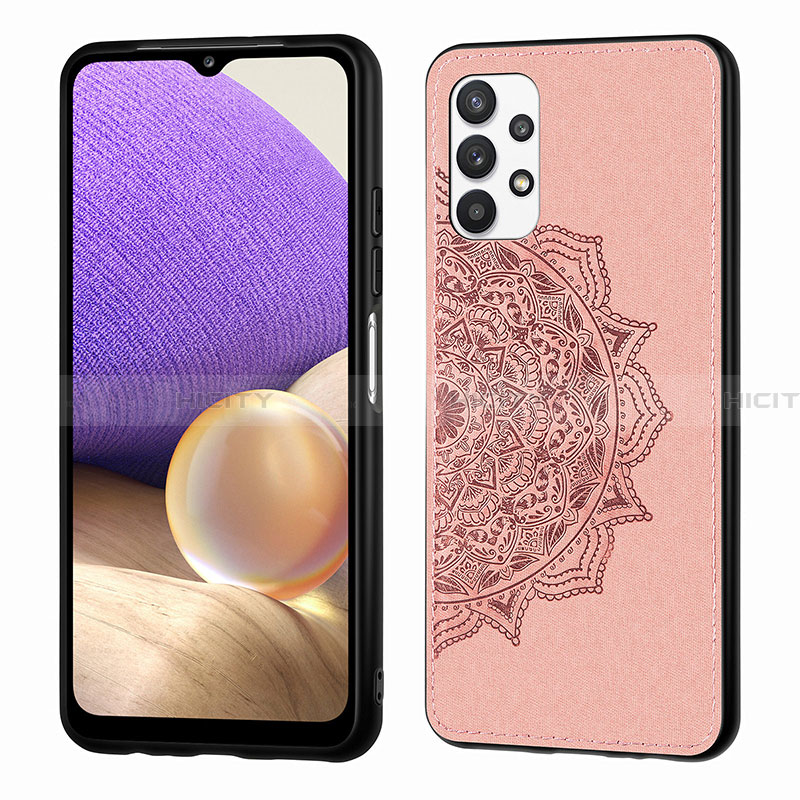 Funda Silicona Carcasa Ultrafina Goma con Magnetico S03D para Samsung Galaxy A32 4G Oro Rosa