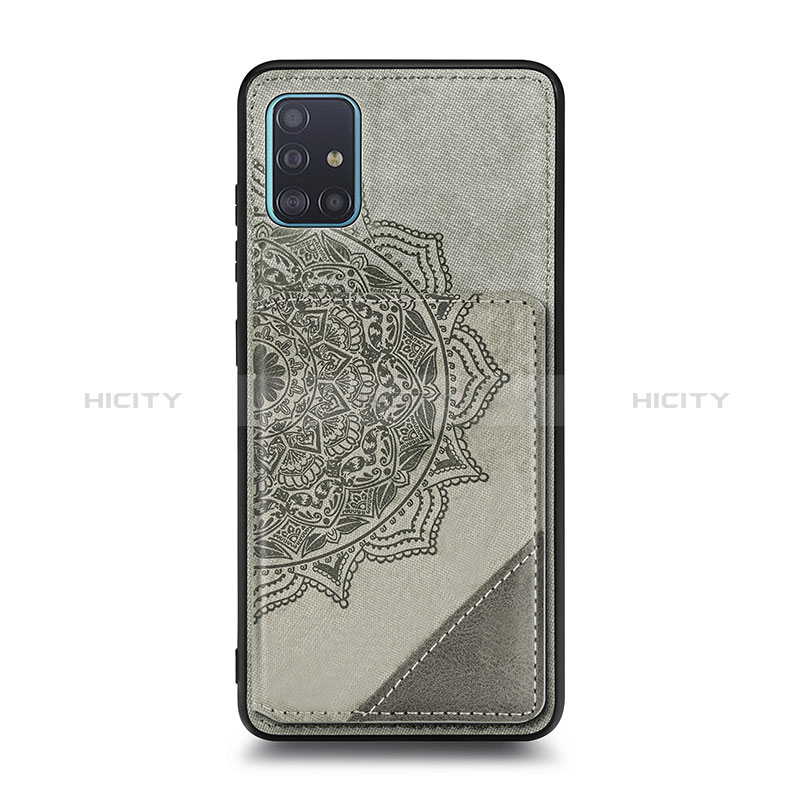 Funda Silicona Carcasa Ultrafina Goma con Magnetico S03D para Samsung Galaxy A51 5G Gris