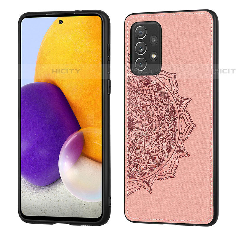 Funda Silicona Carcasa Ultrafina Goma con Magnetico S03D para Samsung Galaxy A52 4G Oro Rosa