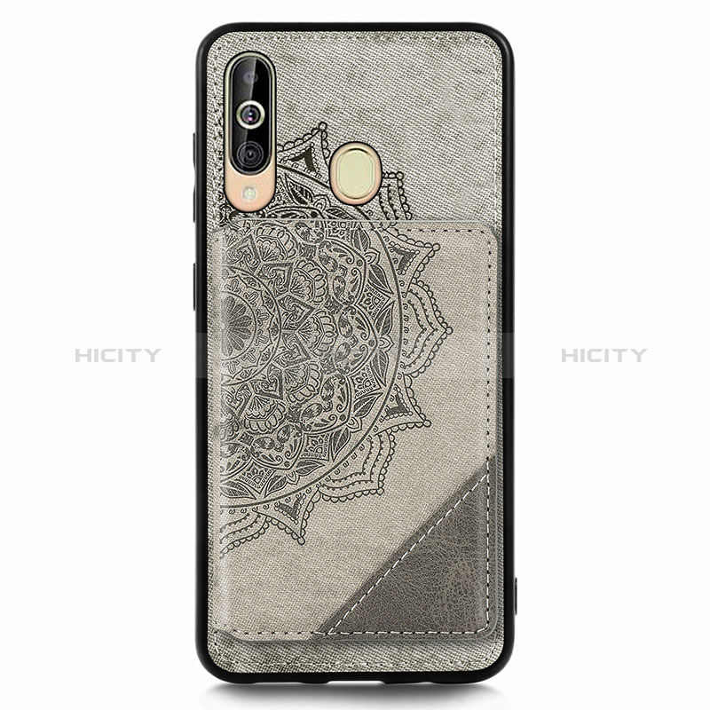 Funda Silicona Carcasa Ultrafina Goma con Magnetico S03D para Samsung Galaxy A60 Gris