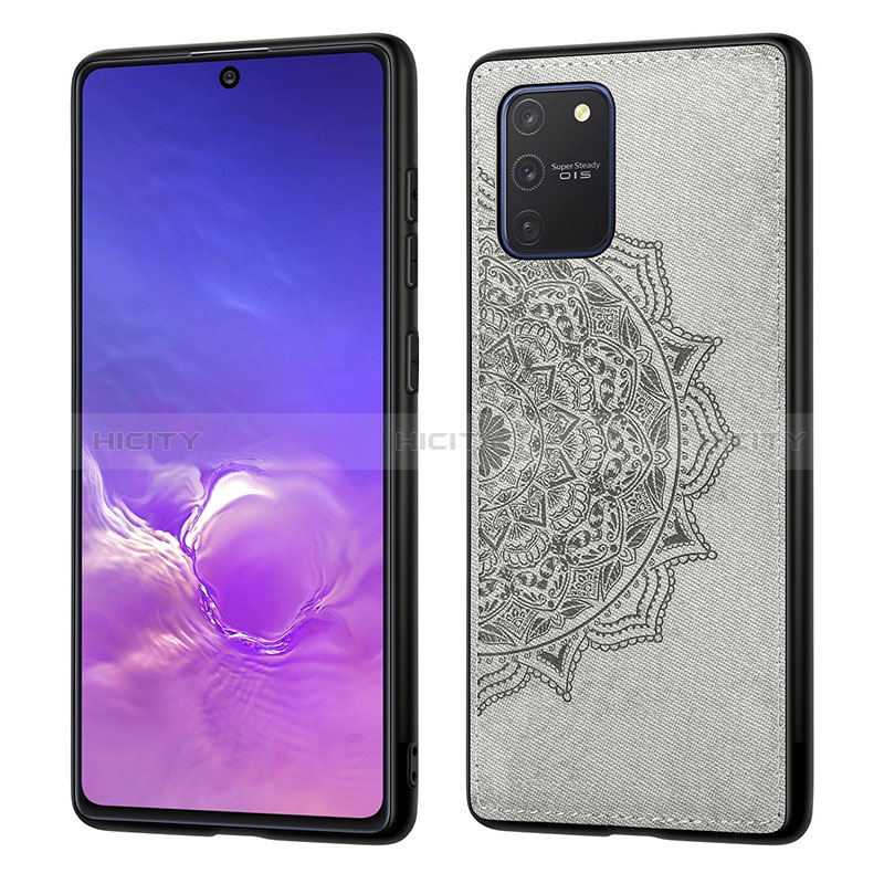 Funda Silicona Carcasa Ultrafina Goma con Magnetico S03D para Samsung Galaxy S10 Lite Gris