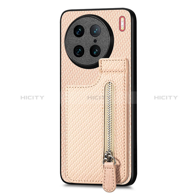 Funda Silicona Carcasa Ultrafina Goma con Magnetico S03D para Vivo X90 Pro 5G Oro