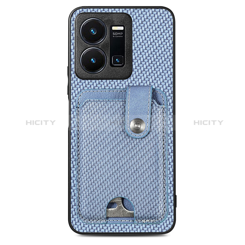 Funda Silicona Carcasa Ultrafina Goma con Magnetico S03D para Vivo Y35 4G Azul