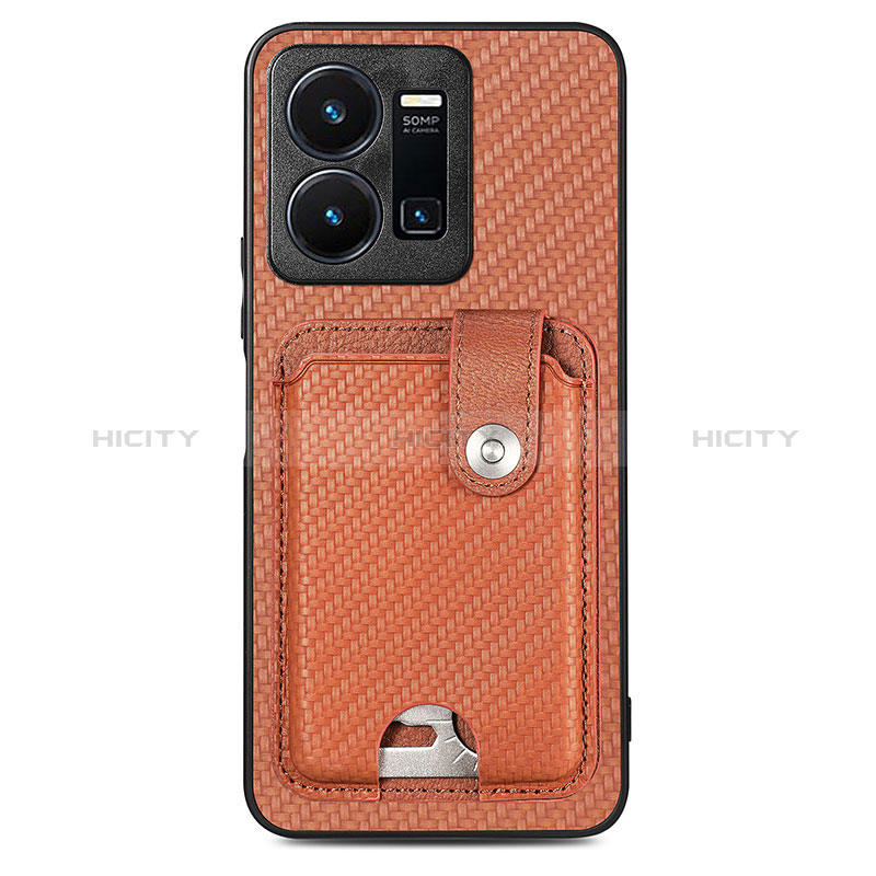 Funda Silicona Carcasa Ultrafina Goma con Magnetico S03D para Vivo Y35 4G Marron