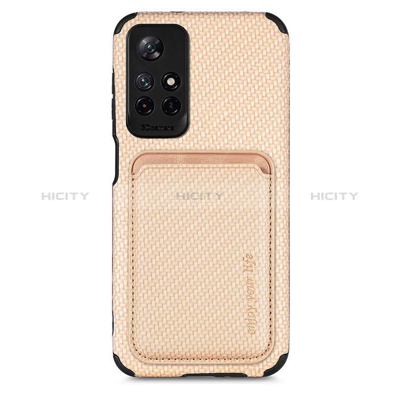 Funda Silicona Carcasa Ultrafina Goma con Magnetico S03D para Xiaomi Poco M4 Pro 5G Oro