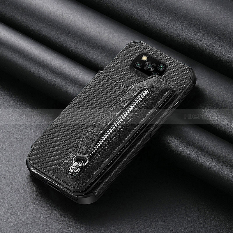 Funda Silicona Carcasa Ultrafina Goma con Magnetico S03D para Xiaomi Poco X3 Negro