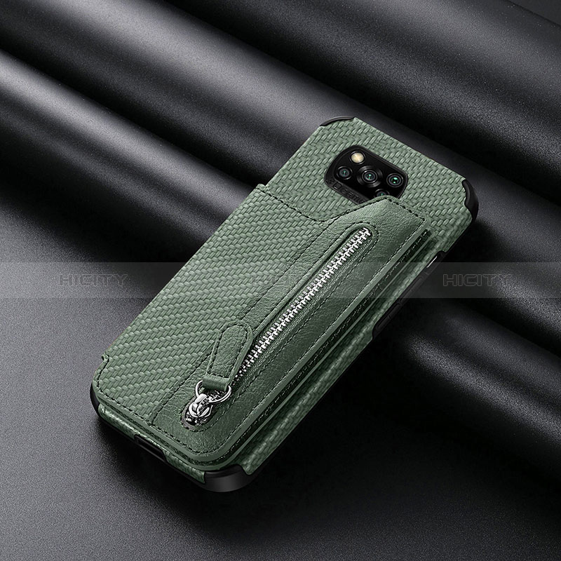 Funda Silicona Carcasa Ultrafina Goma con Magnetico S03D para Xiaomi Poco X3 Verde