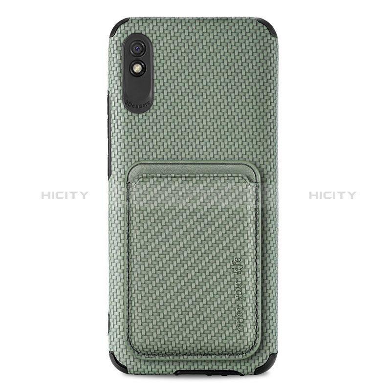 Funda Silicona Carcasa Ultrafina Goma con Magnetico S03D para Xiaomi Redmi 9A Verde