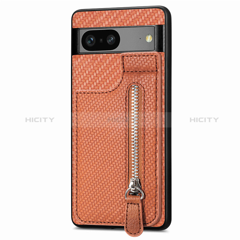 Funda Silicona Carcasa Ultrafina Goma con Magnetico S04D para Google Pixel 7a 5G Marron