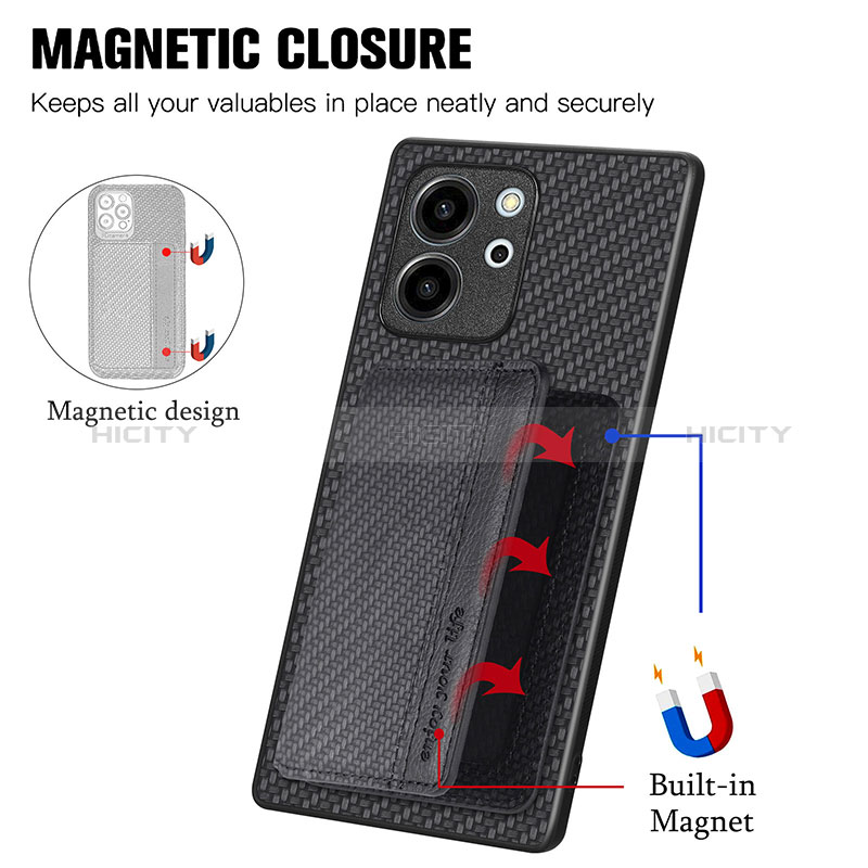 Funda Silicona Carcasa Ultrafina Goma con Magnetico S04D para Huawei Honor 80 SE 5G