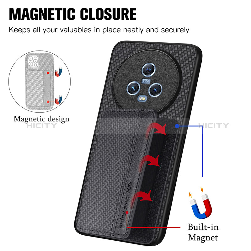 Funda Silicona Carcasa Ultrafina Goma con Magnetico S04D para Huawei Honor Magic5 5G