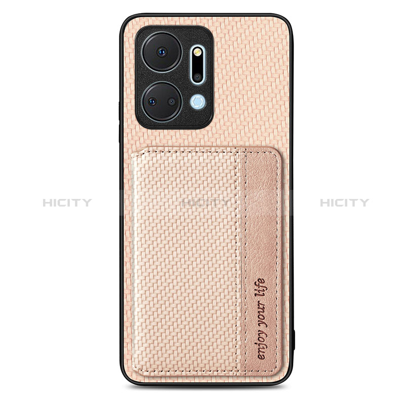 Funda Silicona Carcasa Ultrafina Goma con Magnetico S04D para Huawei Honor X7a Oro