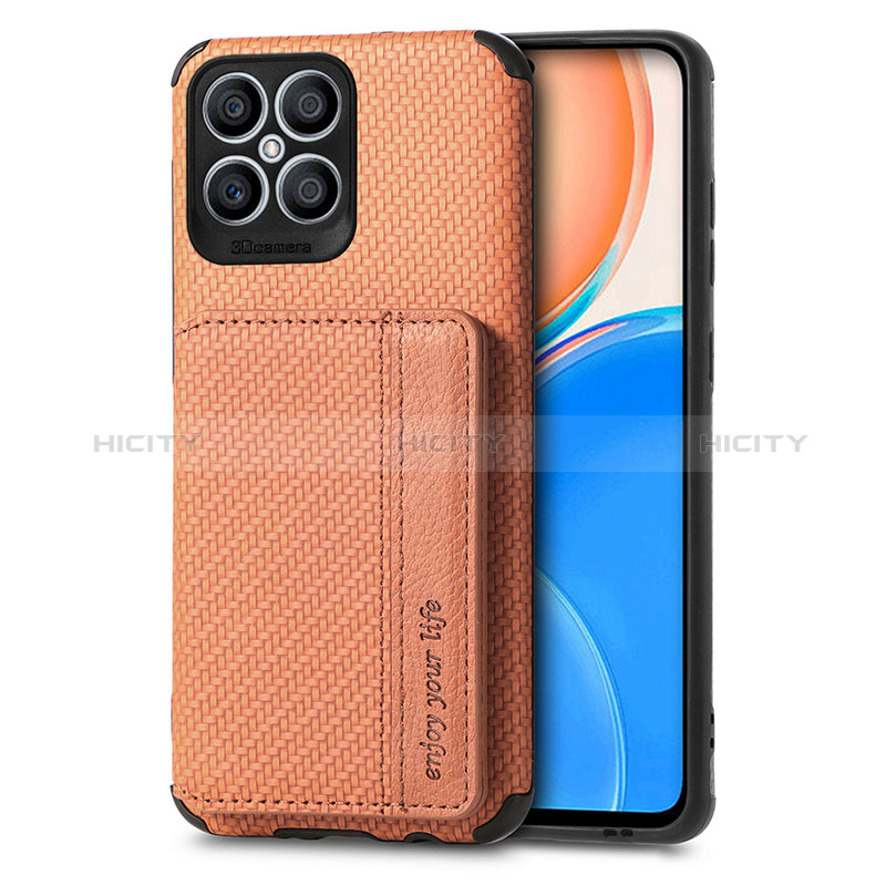 Funda Silicona Carcasa Ultrafina Goma con Magnetico S04D para Huawei Honor X8 4G Marron