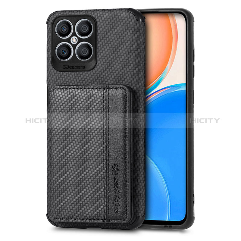 Funda Silicona Carcasa Ultrafina Goma con Magnetico S04D para Huawei Honor X8 4G Negro