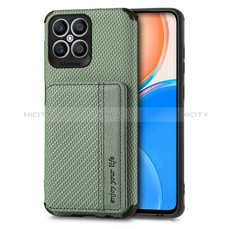 Funda Silicona Carcasa Ultrafina Goma con Magnetico S04D para Huawei Honor X8 4G Verde