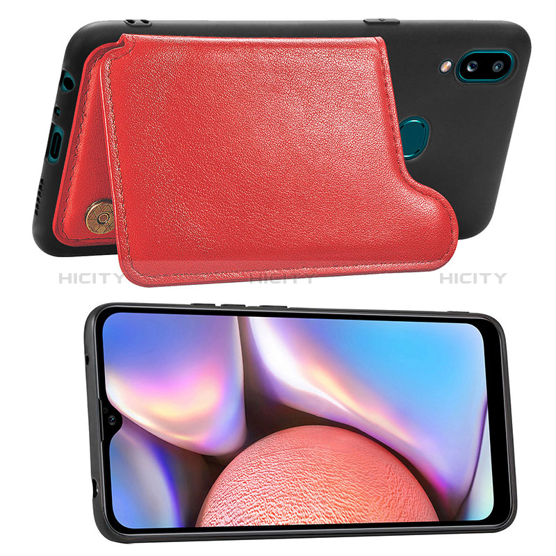 Funda Silicona Carcasa Ultrafina Goma con Magnetico S04D para Samsung Galaxy A10s Rojo