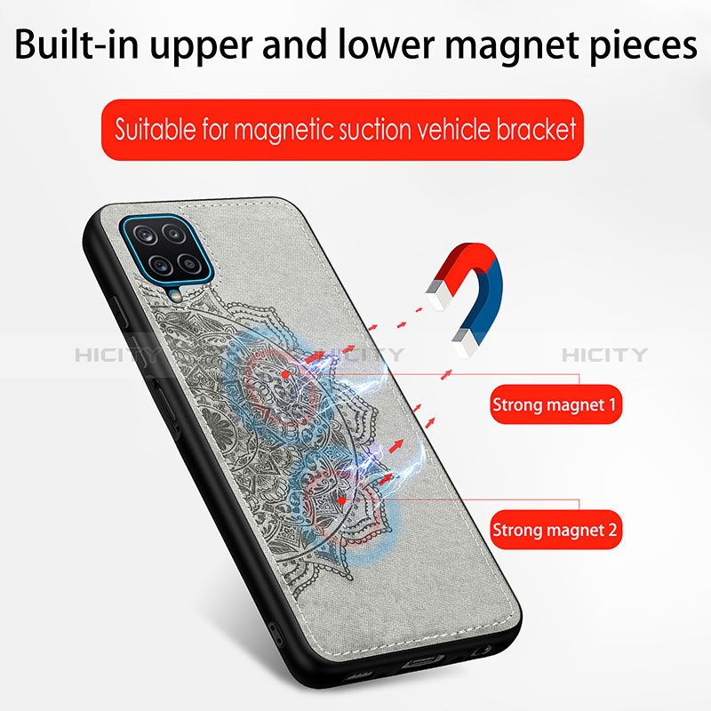 Funda Silicona Carcasa Ultrafina Goma con Magnetico S04D para Samsung Galaxy A12