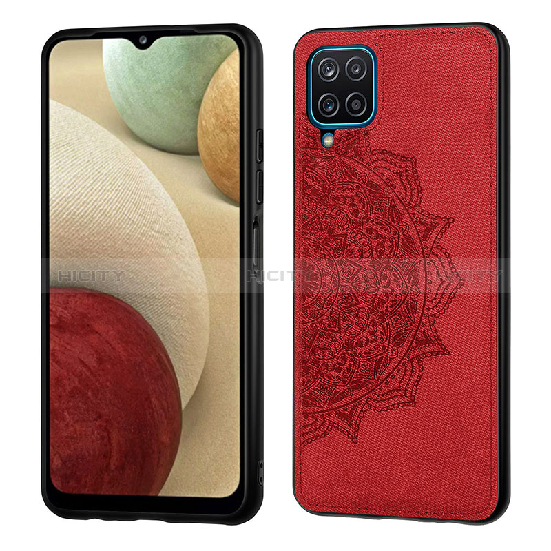 Funda Silicona Carcasa Ultrafina Goma con Magnetico S04D para Samsung Galaxy A12 5G Rojo