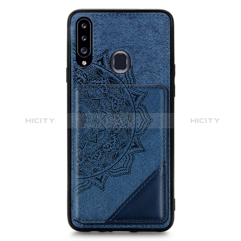 Funda Silicona Carcasa Ultrafina Goma con Magnetico S04D para Samsung Galaxy A20s Azul