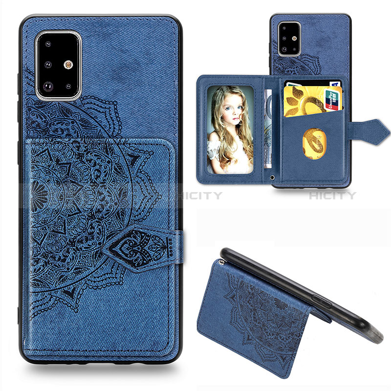 Funda Silicona Carcasa Ultrafina Goma con Magnetico S04D para Samsung Galaxy A51 5G Azul