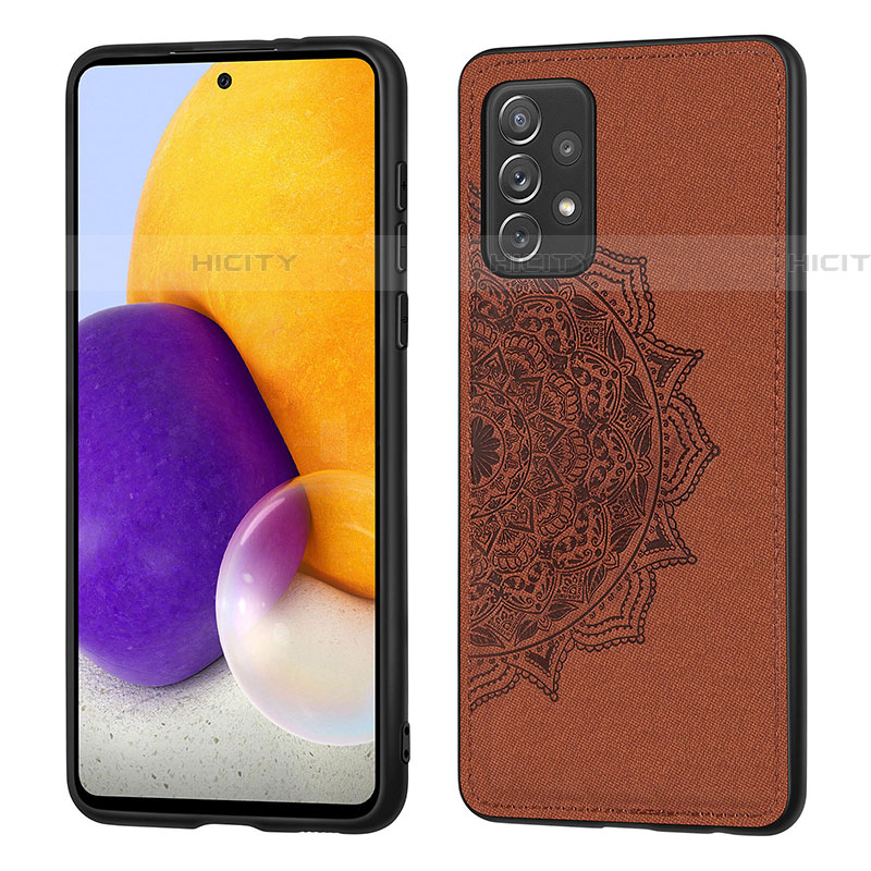 Funda Silicona Carcasa Ultrafina Goma con Magnetico S04D para Samsung Galaxy A72 4G Marron