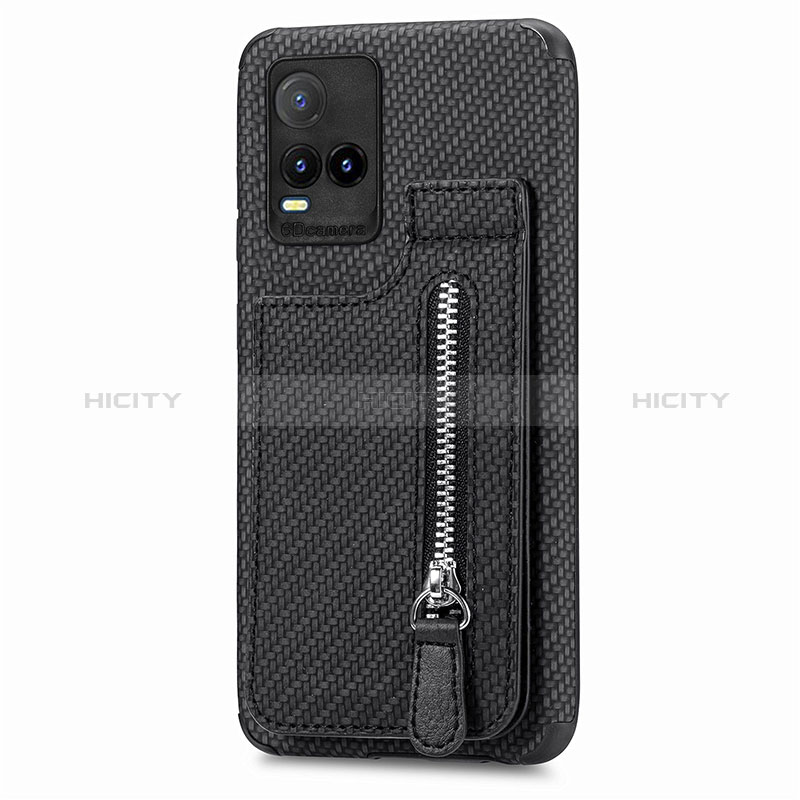 Funda Silicona Carcasa Ultrafina Goma con Magnetico S04D para Vivo Y21 Negro