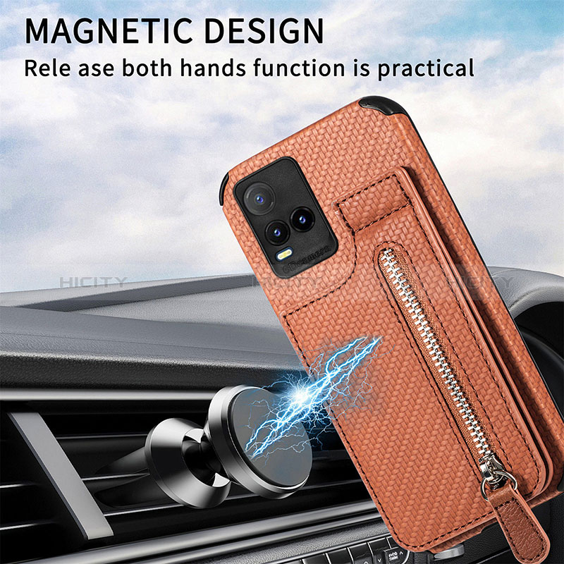 Funda Silicona Carcasa Ultrafina Goma con Magnetico S04D para Vivo Y21G