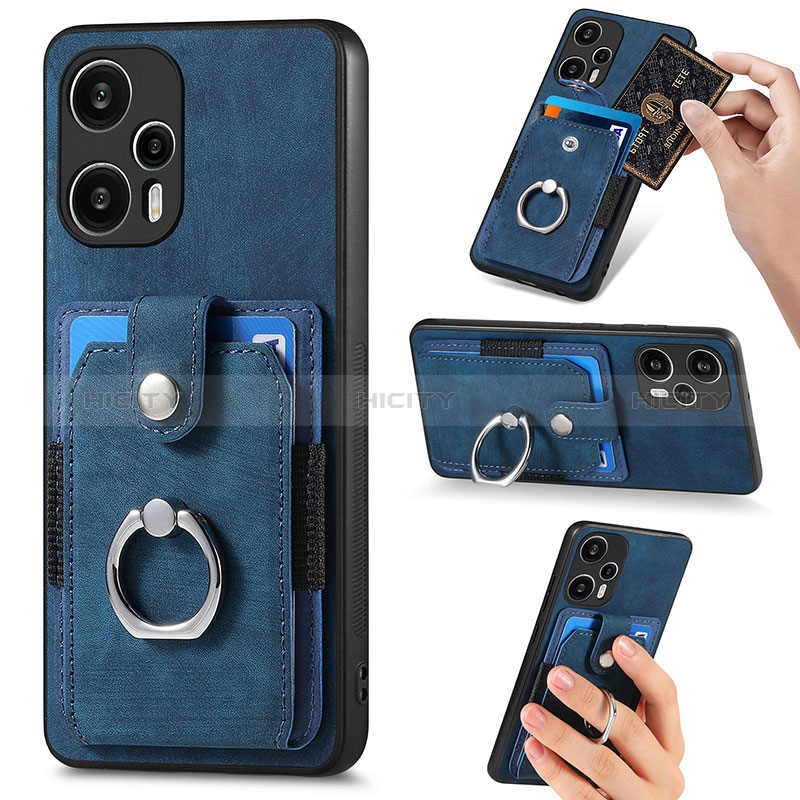 Funda Silicona Carcasa Ultrafina Goma con Magnetico S04D para Xiaomi Poco F5 5G Azul