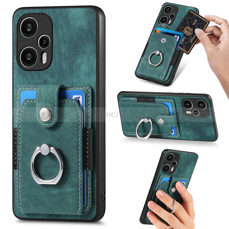 Funda Silicona Carcasa Ultrafina Goma con Magnetico S04D para Xiaomi Poco F5 5G Verde