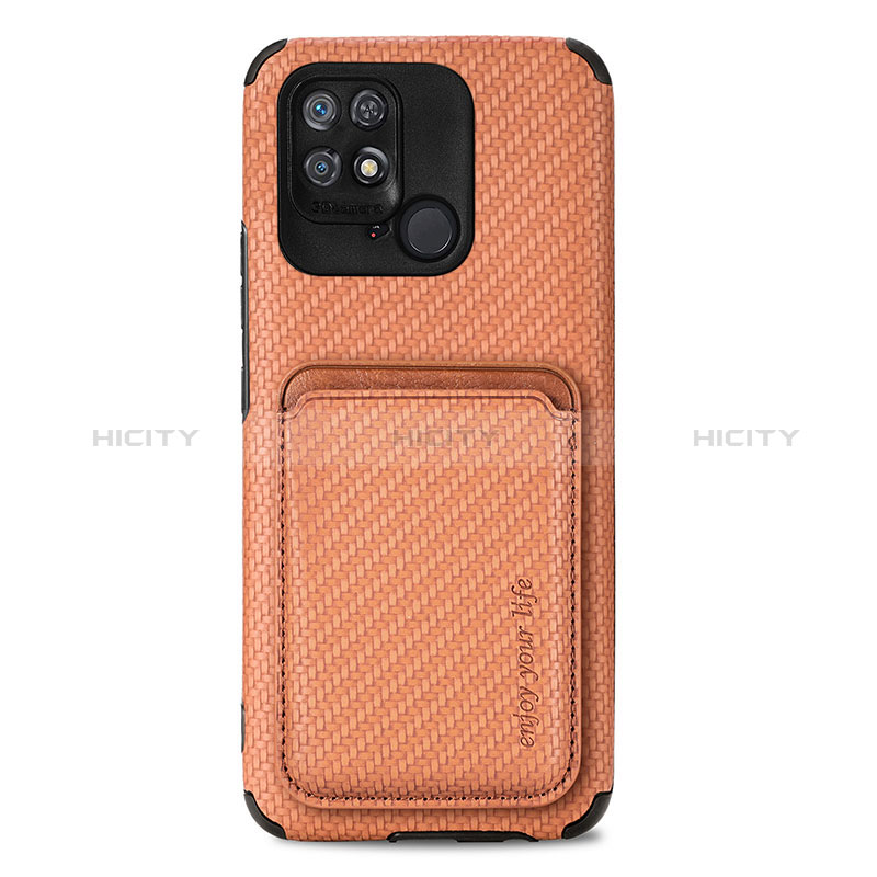 Funda Silicona Carcasa Ultrafina Goma con Magnetico S04D para Xiaomi Redmi 10 India Marron