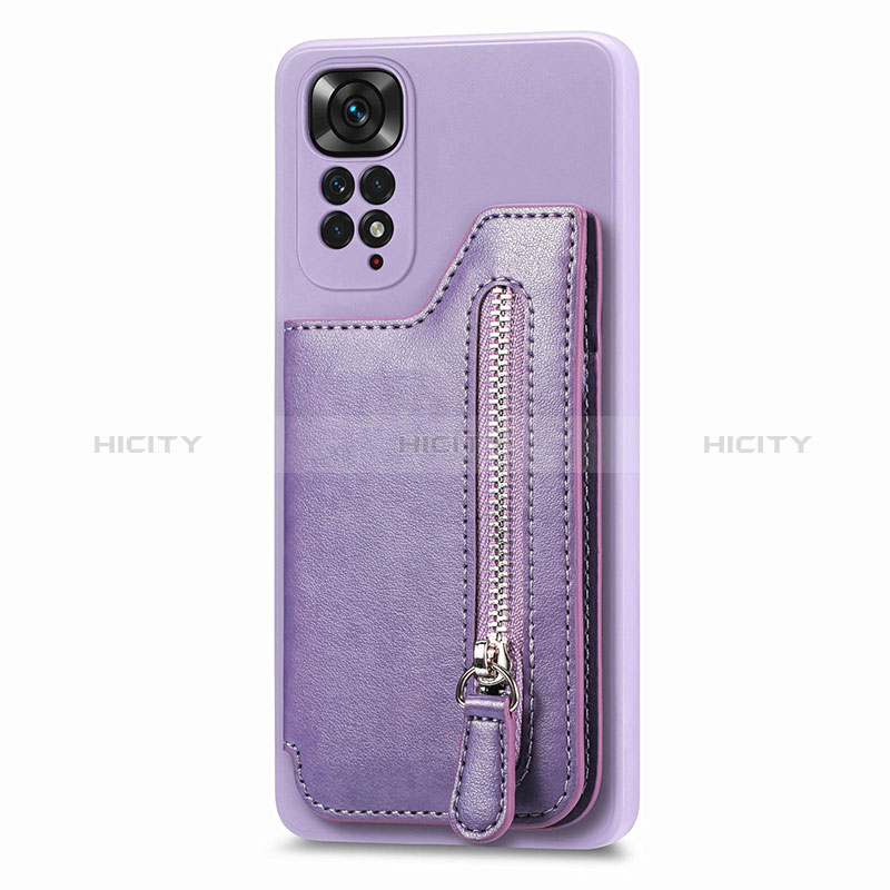 Funda Silicona Carcasa Ultrafina Goma con Magnetico S04D para Xiaomi Redmi Note 11 4G (2022) Morado